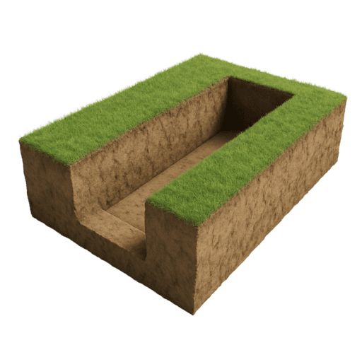 Траншея для фундамента в Москве